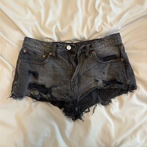 BDG Charcoal Distressed Jean Shorts